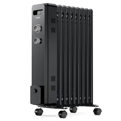 Immagine prodotto di VonHaus Radiatore a Olio Elettrico 9 Elementi – Stufa ad Olio Portatile da 2000W, Termostato Regolabile, 3 Livelli di Calore, 4 Ruote, Cavo da 1,5 m