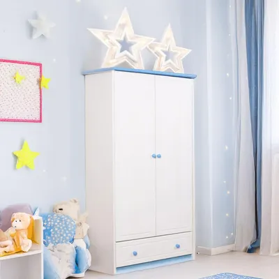 Produktbild von Schrank, Farbe: Weiß / Blau 160x80x60 cm