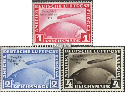 Produktbild von Briefmarken Deutsches Reich 1933 Mi 496-498 (kompl.Ausg.) gestempelt 50. Ozeanüberquerung Graf Zeppelin Chicagofahrt