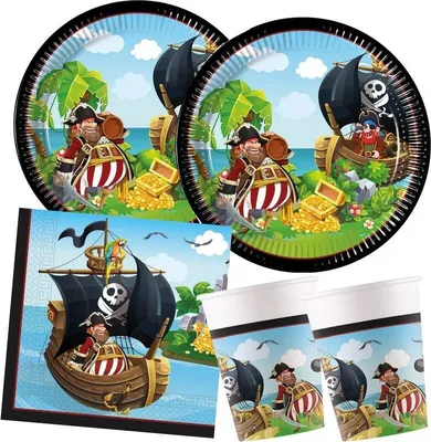 Produktbild von Piraten Partyset zum Kindergeburtstag 52 tlg.