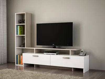 Immagine prodotto di Skye Decor, Şimal - White, Cordoba, mobili TV, bianco, piano in melamina, 168,2 x 22 x 120 cm