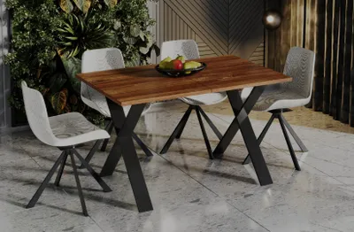 Immagine prodotto di Tavolo da pranzo Endo-Moebel Stol X 130cm - 210cm tavolo da cucina allungabile di design (rovere Stirling)