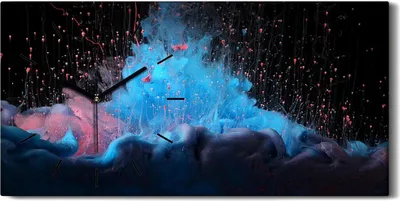 Produktbild von Wohnzimmer-Bild Leinwand Uhr Kunstdruck 60x30 Acrylfarben im Wasser Abstrakte - schwarze Hände