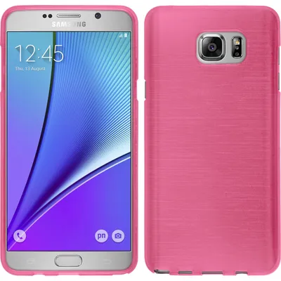 Produktbild von PhoneNatic Case kompatibel mit Samsung Galaxy Note 5 - pink Silikon Hülle brushed + 2 Schutzfolien