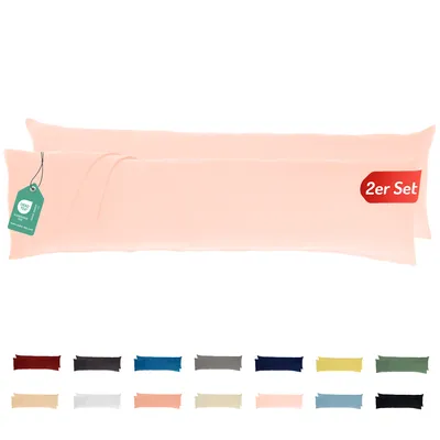 Produktbild von Jersey Kissenbezug 2er Set 40x145 cm 100% Baumwolle Puderrosa