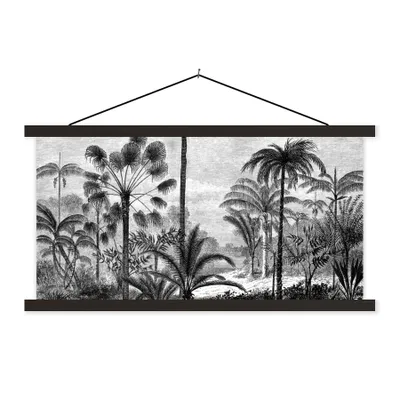 Produktbild von MuchoWow® Textilposter Design - Bäume - Natur - Pflanzen - Botanisch 150x75 cm mit schwarzem Rahmen - Posterleiste