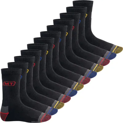 Produktbild von MT Herren Arbeits- und Freizeitsocken (12 Paar), Robuste Work Socken - Schwarz 39-42