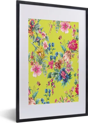 Produktbild von MuchoWow® MuchoWow® Gerahmtes Poster Blumen - Farben - Pastell 40x60 cm - Poster mit zchwarzem Bilderrahmen - Poster in Rahmen