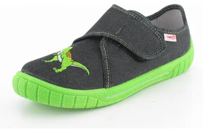 Produktbild von Superfit Jungen-Hausschuhe BILL Grau-Grün Dino, Farbe:schwarz, EU Größe:37
