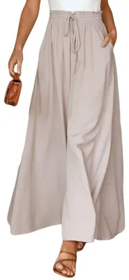 Image de Pantalon d'été pour femmes, coupe ample et taille haute