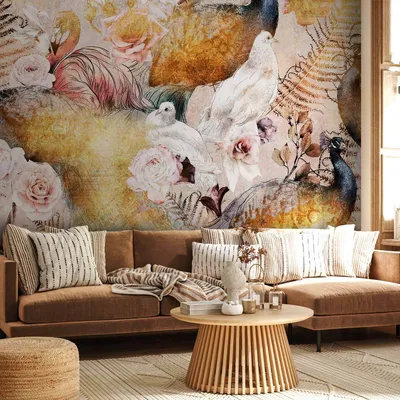 Produktbild von Selbstklebende Folie Fototapete - Golden Age 147x105 cm Blumen g-C-0355-a-a