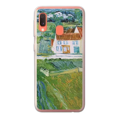Produktbild von MuchoWow® Handyhülle Schutzhülle Hülle für Samsung Galaxy A20e Landschaft mit Kutsche und Zug - Vincent van Gogh Silikon Softcase Handy Hülle - Abdeckung
