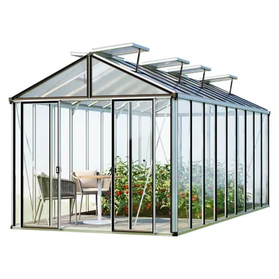 Produktbild von GFP Gewächshaus Hera 9 Glasgewächshaus 263x575 cm | Aluminium-Rahmen