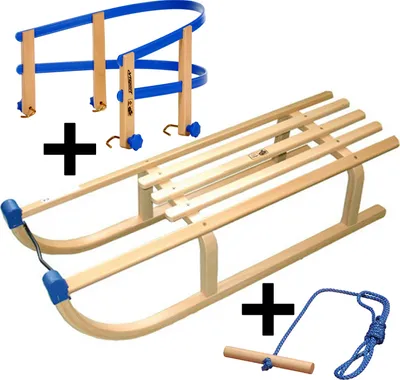 Produktbild von Schlitten COLINT 100 Rodel Davos Lehne Leine Holzschlitten Rodelschlitten WOW