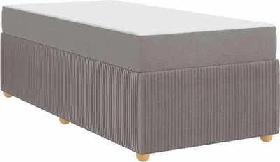 Zdjęcie produktu dla Łóżko Tapicerowane 80x200 Szare Jednoosobowe z Materacem ze Stelażem
