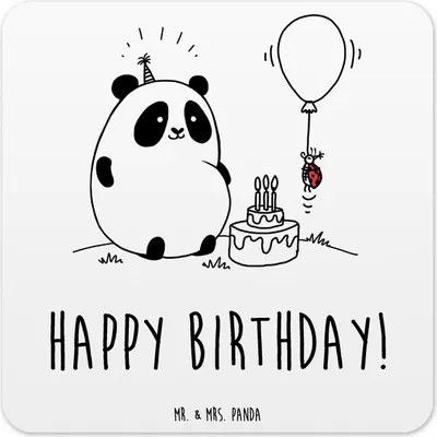Produktbild von Mr. & Mrs. Panda Untersetzer für Gläser Panda Geburtstag 15er Set - Weiß - Geschenk, Glas-Untersetzer, Tassen, Tassenuntersetzer, Coaster, Tischuntersetzer