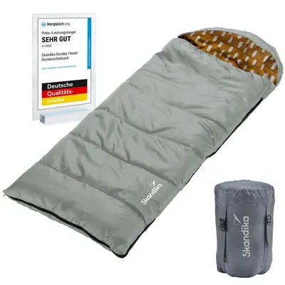 Produktbild von Skandika Dundee Junior Kinderschlafsack | Outdoor Camping Schlafsack für Kinder, Flanell-Innenfutter aus Baumwolle, kuschelig weich, wasserabweisend