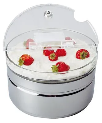 Produktbild von APS 11845 Kühlschale Maxi TOP FRESH, Ø 23 cm, Höhe 14 cm, 2,5 Liter, inkl. Kühlakku, Glasschale und Klappdeckel