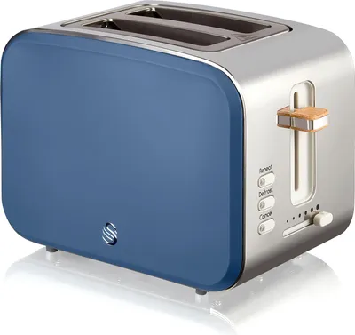 Obrázok produktu pre SWAN ST14610BLUNEU Hriankovač so širokou štrbinou 2 plátky 3 funkcie Design Nordic Blue
