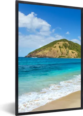 Produktbild von MuchoWow® Gerahmtes Poster Meer - Tropen - Strand - Pflanzen 20x30 cm - Poster mit Schwarzem Bilderrahmen Wandposter Rahmen Foto Bilder - Drucken - Bilder Poster im Rahmen