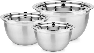 Produktbild von Geschirrspülmaschinengeeigneter Edelstahl-Kochtopf - Set aus 3 Stücken - 20 24 & 28 cm - Salatdough-Bowl
