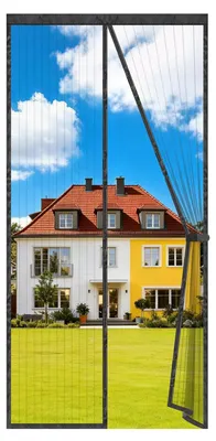 Produktbild von Auxmir Fliegengitter Tür Magnet, Verdickt Insektenschutz Balkontür 140x240cm, Stärker Magnete, Klebemontage ohne Bohren, 4cm Breites Klettband, Langlebiger Vorhang für Balkontür Terrassentür, Schwarz