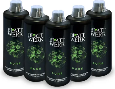 Zdjęcie produktu dla 5x 1L BLATTWERK Pure organiczny nawóz uniwersalny, wegański organiczny nawóz płynny NPK