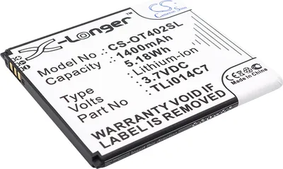 Produktbild von TECHTEK Akku Kompatibel mit [Alcatel] One Touch Pixi First, OT-4024, OT-4024D, OT-4024X Ersetzt TLi014C7, für TLP020A2