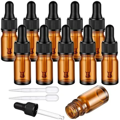 Produktbild von 10 Pipettenflaschen, 5 ml braune Tropfen, Glasflaschen