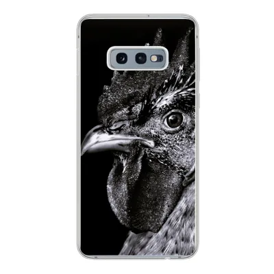 Produktbild von MuchoWow® Handyhülle Schutzhülle Hülle für Samsung Galaxy S10e Hahn - Vogel - Schwarz - Weiß Silikon Softcase Handy Hülle - Handy