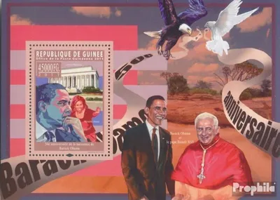 Produktbild von Briefmarken Guinea 2011 Mi Block 1970 (kompl. Ausgabe) postfrisch 50. Jahrestag von Barack Obama