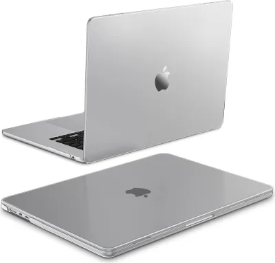 Produktbild von Fintie Hülle Kompatibel mit MacBook Air 15 Zoll M5 M4 M3 M2 (2026/2025/2024/2023) A3448 A3241 A3114 A2941, [100% Entspricht der Offiziellen Farbe] Premium Ultradünne Matte Hartschale Schutzhülle, Transparent