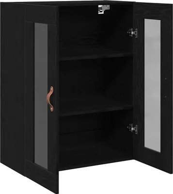 Image de vidaXL Armoire murale Noir aspect chêne 69,5 x 34 x 90 cm
