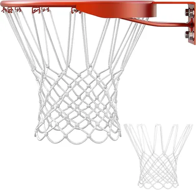 Productafbeelding van Basketballnetten, weerbestendig, nylon, 2 stuks, geschikt voor standaard basketballmanden