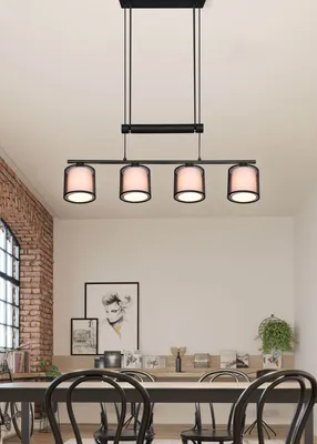 Produktbild von Trio Burton Pendelleuchte E14 4-fach Schwarz Matt