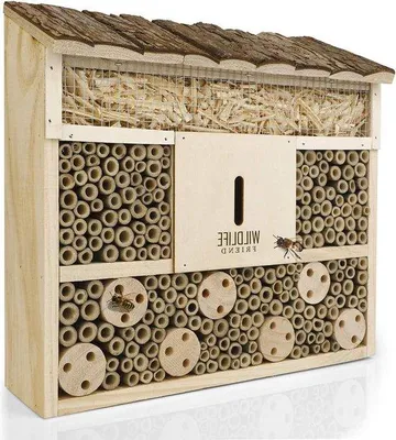 Produktbild von Insektennest Holzhaus unbehandelt massiv für Bienen und Insekten