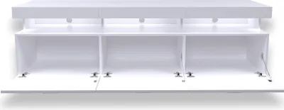 Produktbild von TV-Lowboard Vancouver W9.314 Weiß Hochglanz mit LED Schwarze Griffe