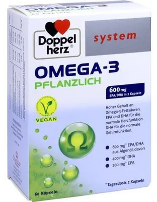 Imagen del producto de Doppelherz system OMEGA-3, de origen vegetal, 60 cápsulas