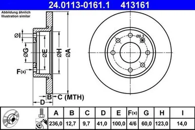 Produktbild von ATE Bremsscheiben (2 Stück)  24.0113-0161.1