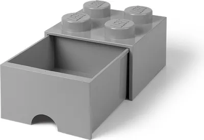 Produktbild von LEGO Aufbewahrungsbox mit Schublade 250 x 250 x 180 mm – grau