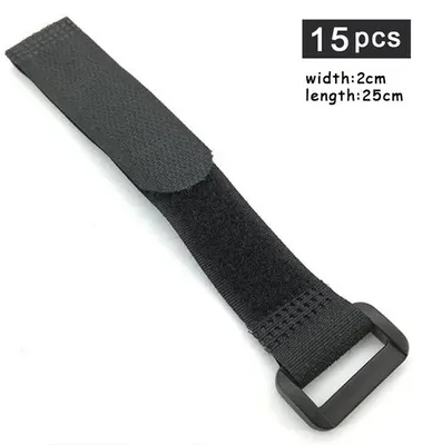 Immagine prodotto di Organizzatore per cavi, set da 15 pezzi, con fascette regolabili in velcro, 2 pezzi da 25 cm, colore nero