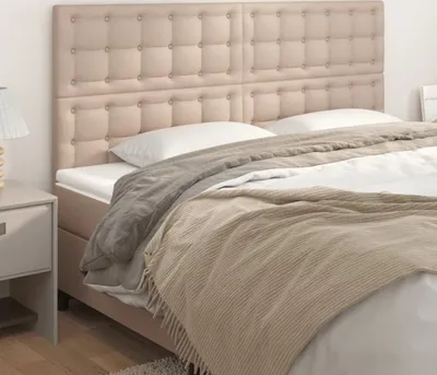 Produktbild von Cloris Designermöbel Kopfteile 4er Set Cappuccino-Braun 100x5x78/88 cm Kunstleder 2024 Neu