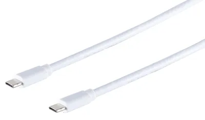 Image de S-Conn 13-45156 Câble USB C 1.5m USB C Mâle Mâle Blanc (13-45156)