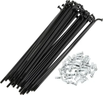 Produktbild von 1 Satz Universal-Fahrradspeichen 12G 145mm Länge Fahrradrad Speichen Nippel Schwarz Kohlenstoffstahl