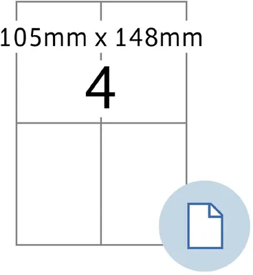 Produktbild von HERMA 8404, Weiß, Selbstklebendes Druckeretikett, Gestanztes Etikett, A4, Papier, Universal