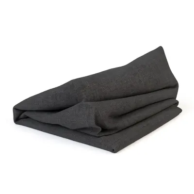 A folded dark gray fabric, likely a cushion cover, is presented on a white background.