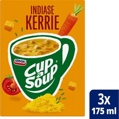 Produktbild von Unox Cup-a-Soup Curry 51g – Schnelle, leckere Curry-Suppe in praktischer Tasse