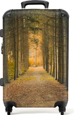 Produktbild von NoBoringSuitcases.com® Großer Koffer - Baum - Weg - Natur - Wald - Herbst - Kombinationsschloss TSA - Hartschalen Trolley 4 Rollen - 72 liter - Reisekoffer - 66 cmKoffer Mittelgroß 67x43x25 cm, 72L,