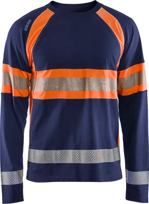 Produktbild von Blakläder® High Vis Shirt langärmelig 3510 1030 in div. Farben, Farbe:Schwarz/High Vis Rot, Größe:4XL
