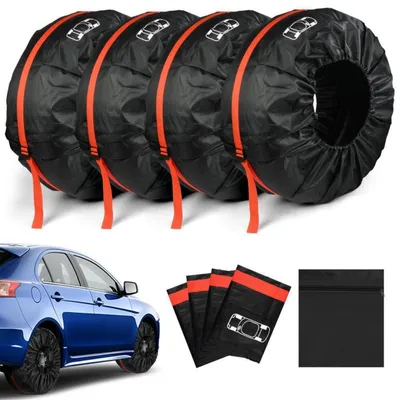 Produktbild von Reifentaschen Set 4 Stück, Schutzhülle 13-18 Zoll, Ø66cm, Schwarz